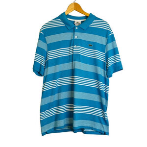 Lacoste Men’s Size Large (6) Striped Short Sleeve Polo Shirt Business Casual